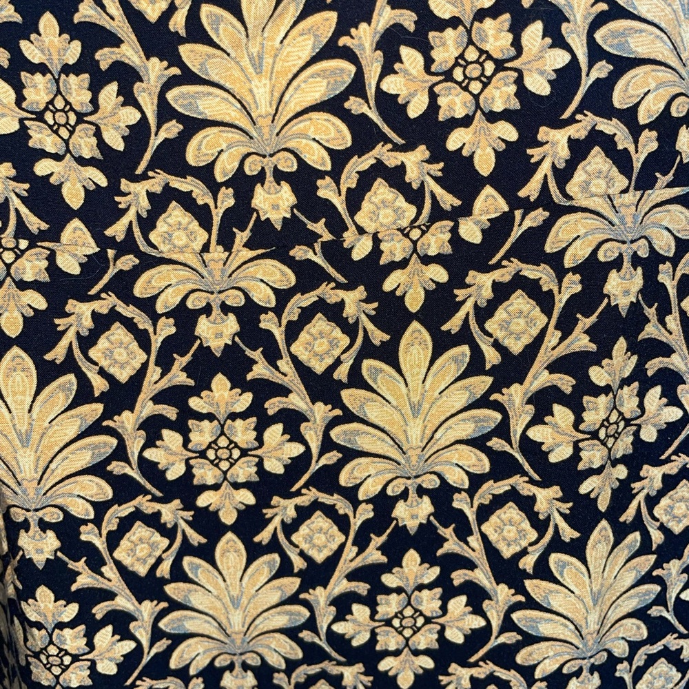 Old Khaki Gold & Black Patterned Button Front Size 12 Sleeveless Blouse - Picture 6 of 8